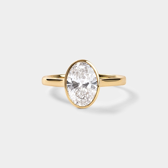 Bezel set Oval CUT SOLITAIRE ENGAGEMENT RING
