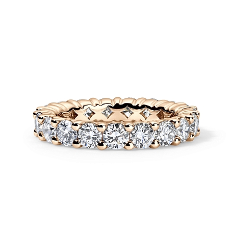 picture 14K Rose Gold Round Shared Eternity Ring 2 CTW… – Setepai