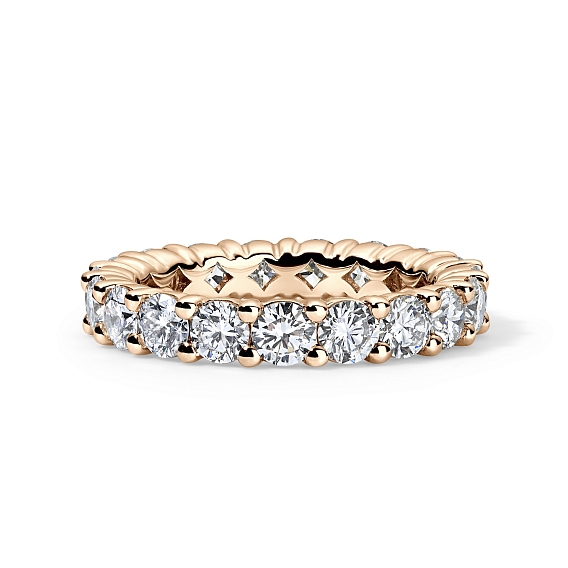 14K Rose Gold Round Shared Eternity Ring 2 CTW…