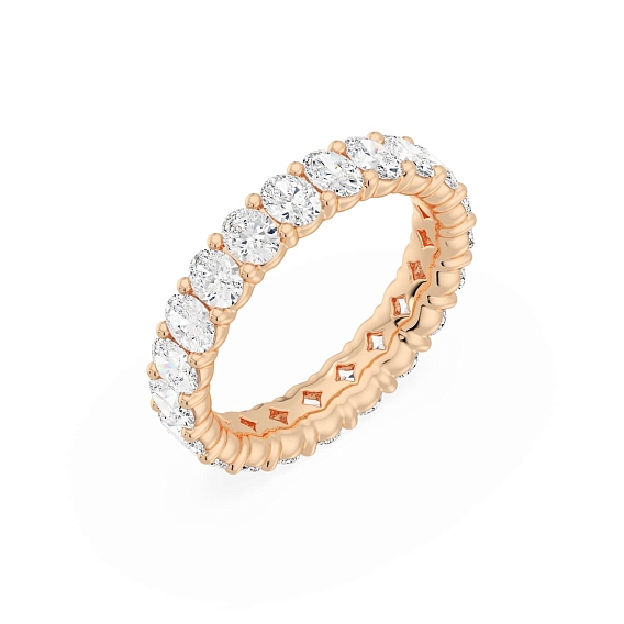 14K Rose Gold Oval Shared Eternity Ring 2.5 CTW…