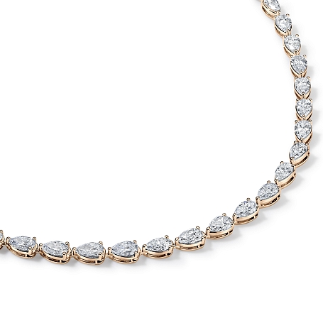 picture 14k Rose Gold Pear Tennis Necklace (14 CTW) – Setepai