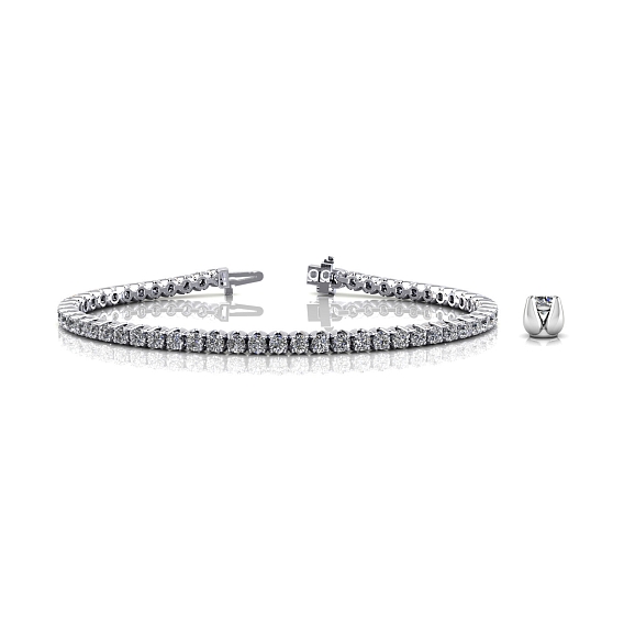 14K White Gold Tulip Tennis Bracelet 10 CTW
