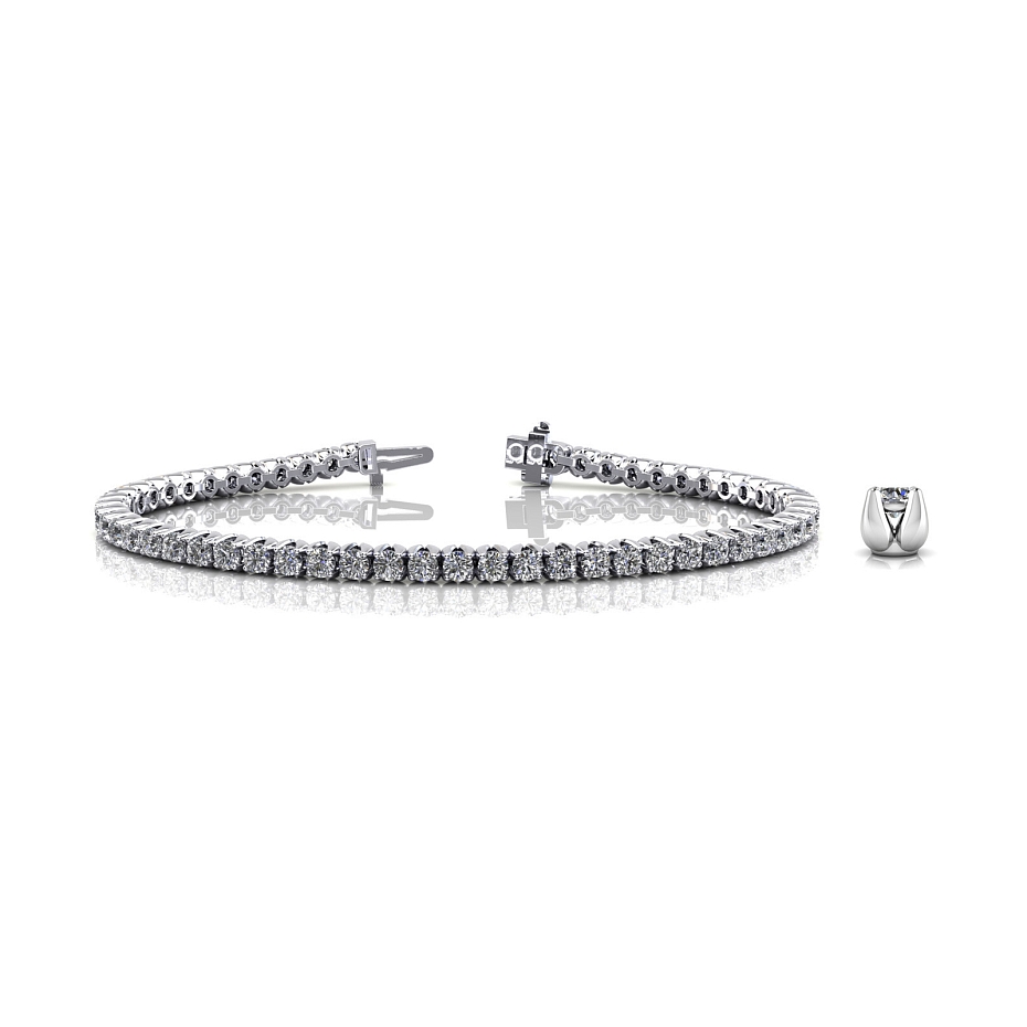 picture 14K White Gold Tulip Tennis Bracelet 10 CTW