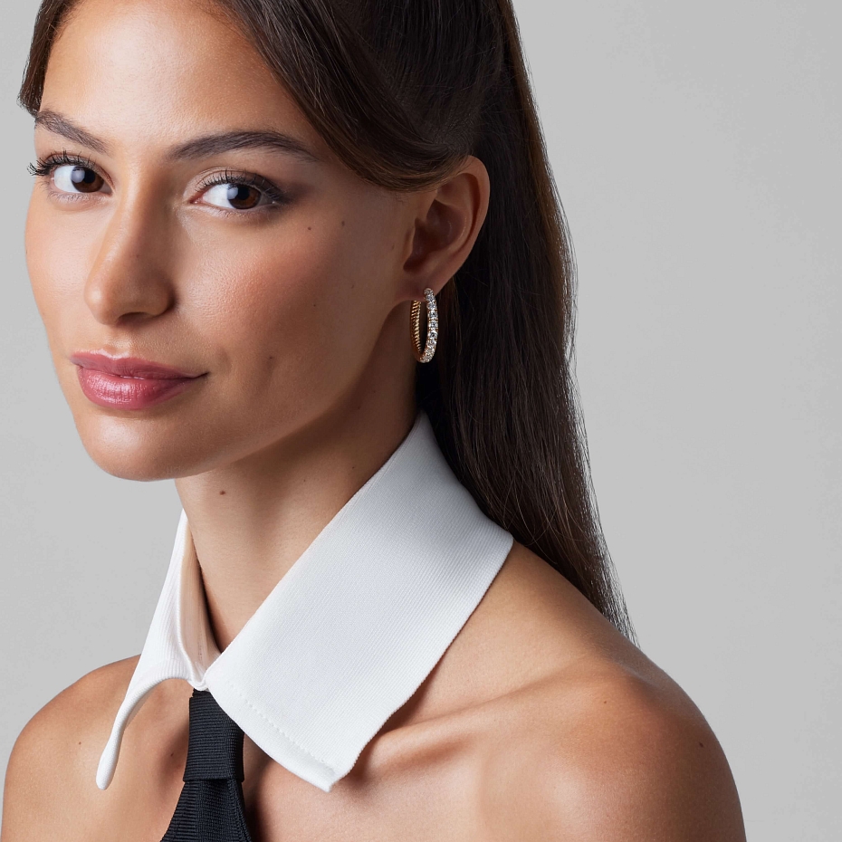 picture 14K Yellow Gold Round Split Hoops 3 CTW…