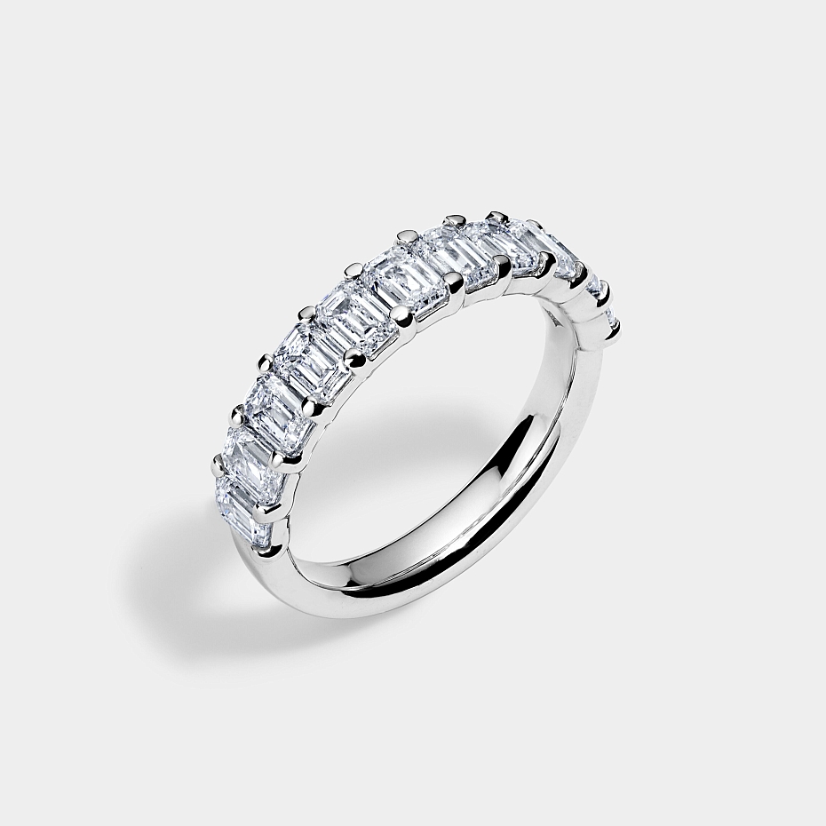 picture 14K White Gold Emerald Anniversary Ring 2 CTW…