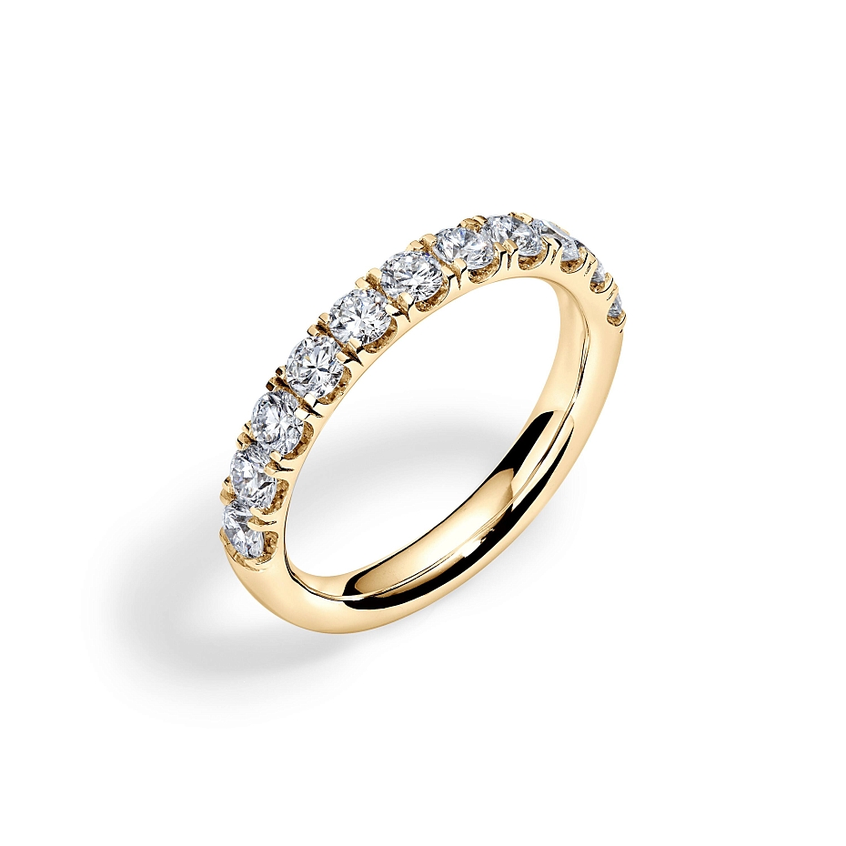 picture 14K Yellow Gold Round Anniversary Ring 1 CTW…
