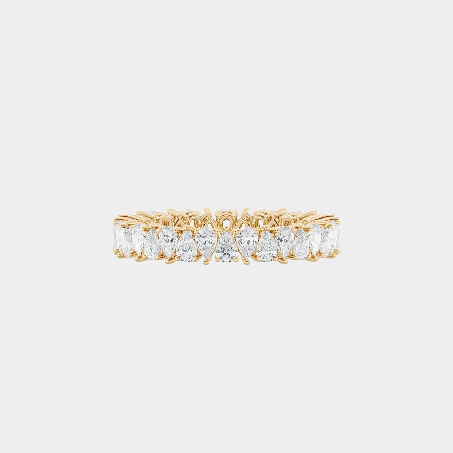 picture 14K Yellow Gold Pear Eternity Ring  1.75 CTW