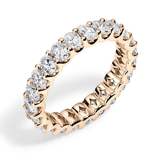 14K Rose Gold U Oval Eternity Ring 2.5 ctw…