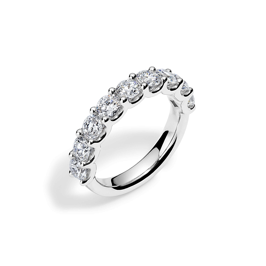 picture 14K White Gold Round U Anniversary Ring 2 CTW…