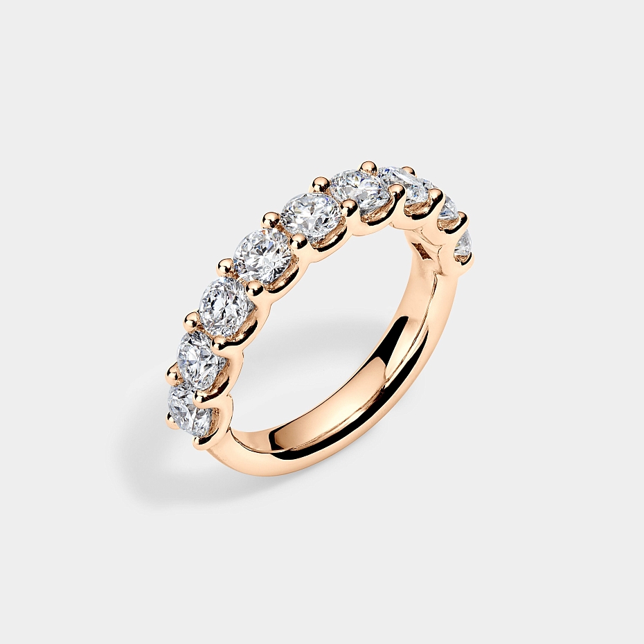 picture 14K Rose Gold Round U Anniversary Ring 2 CTW…