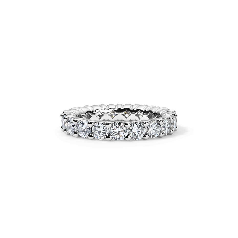 picture 14K White Gold Round S Eternity Ring 2 CTW…