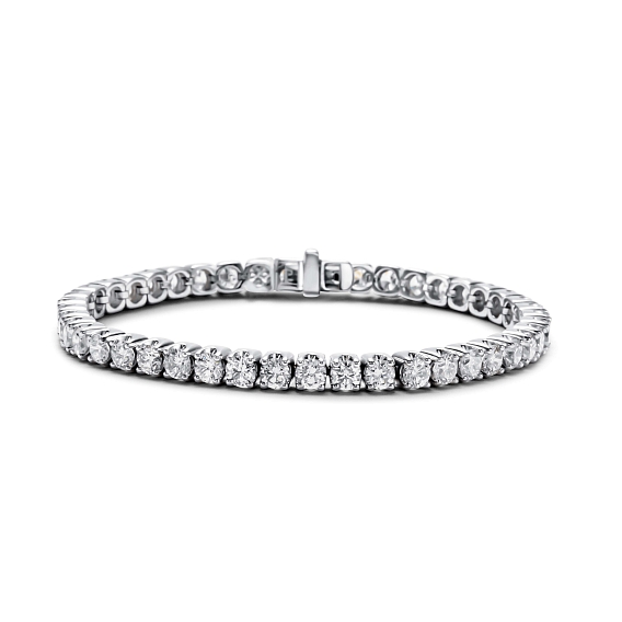 14K White Gold Crown Prong Tennis Bracelet (8 CTW)