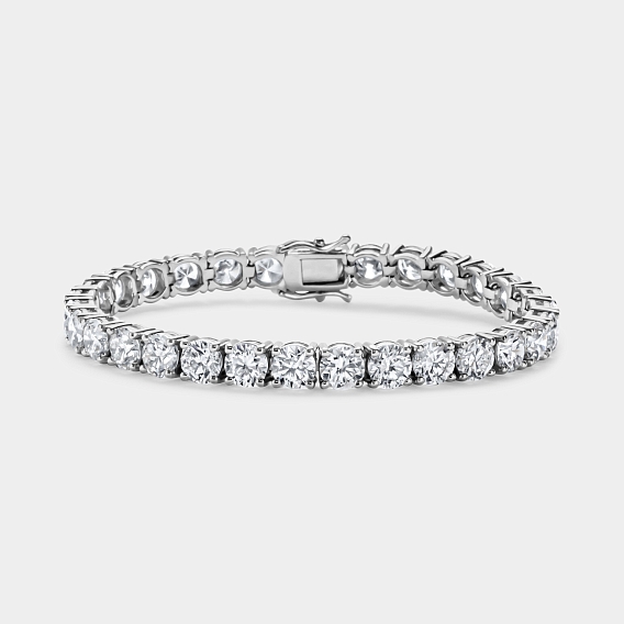 14K White Gold Classic Tennis Bracelet 20 CTW