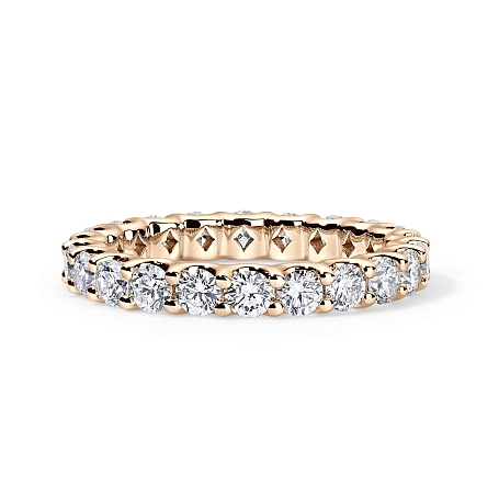 picture 14K Rose Gold U Round Eternity Ring 2 CTW… – Setepai