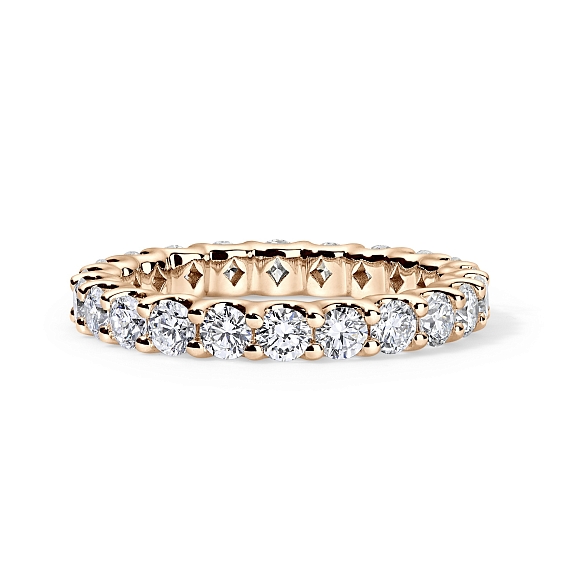 14K Rose Gold U Round Eternity Ring 2 CTW…