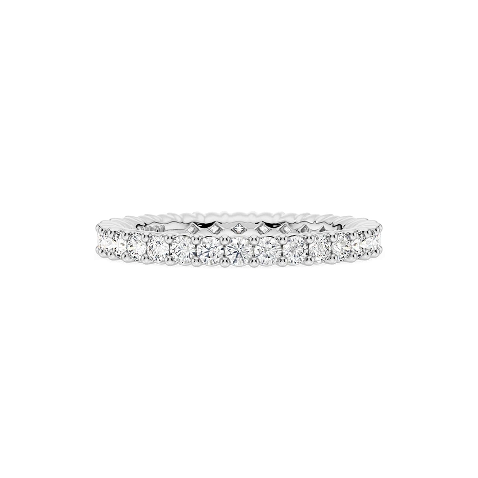 picture 14K White Gold Round S Eternity Ring 2 CTW…