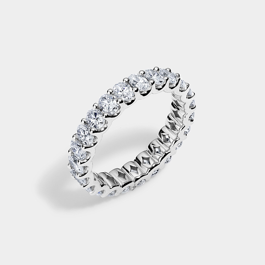 picture 14K White Gold U Oval Eternity Ring 2.5 CTW…