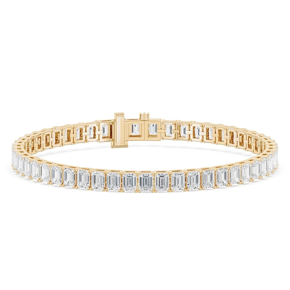 14K Yellow Gold Emerald Tennis Bracelet (12 CTW...