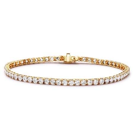 picture 14K Yellow Gold Classic Tennis Bracelet (5 CTW... – Setepai