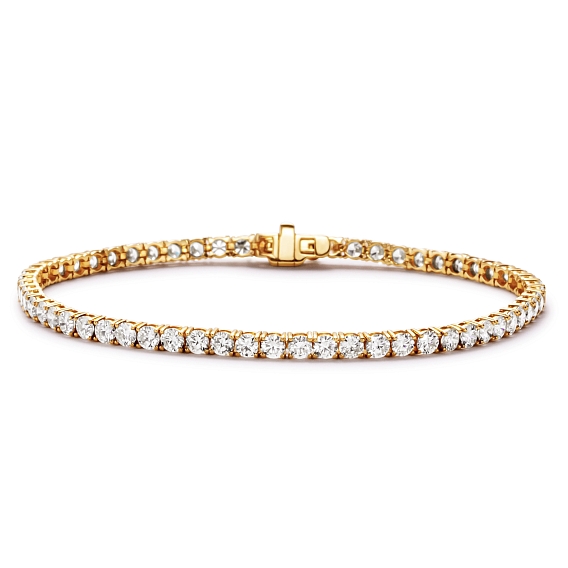 14K Yellow Gold Classic Tennis Bracelet 5 CTW...