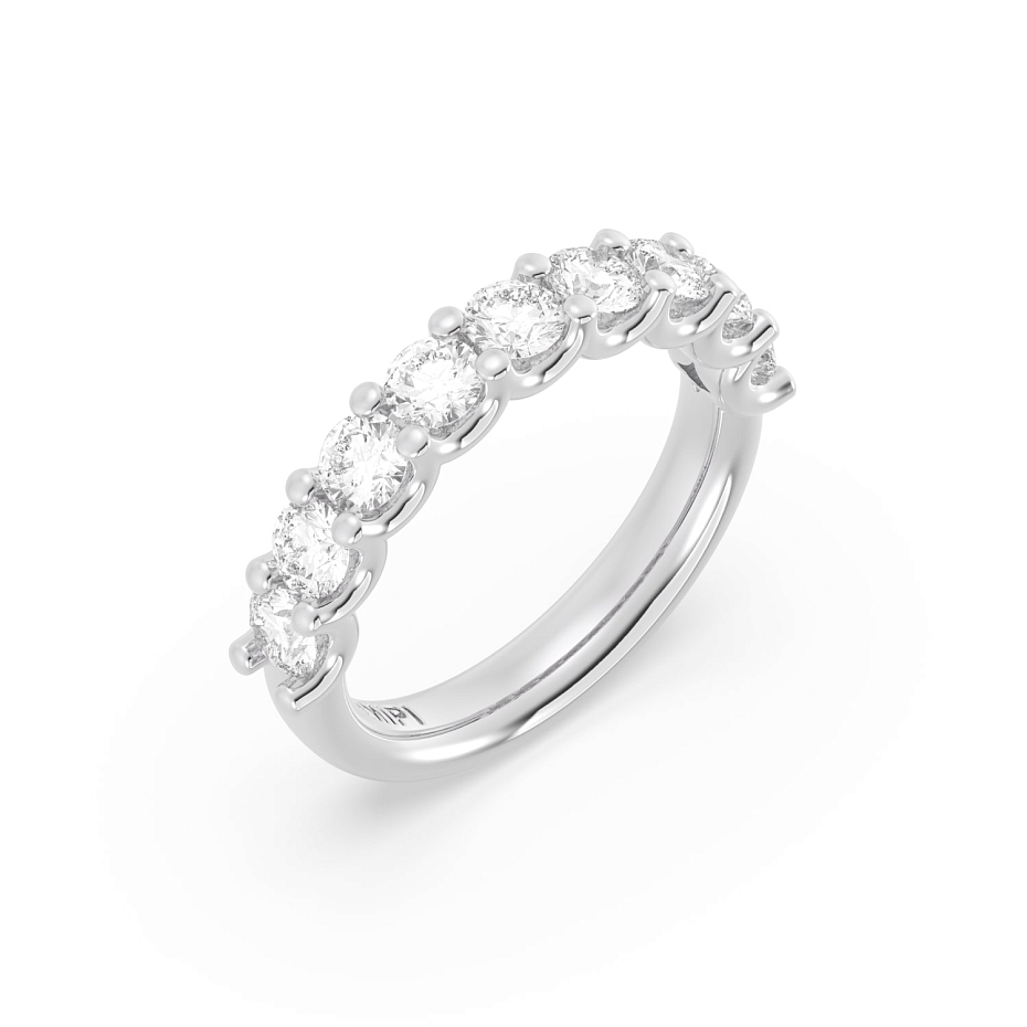 picture 14K White Gold Round U Anniversary Ring 2 CTW…