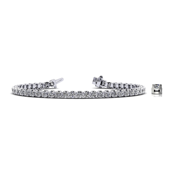 14K White Gold U Tennis Bracelet 5 CTW...
