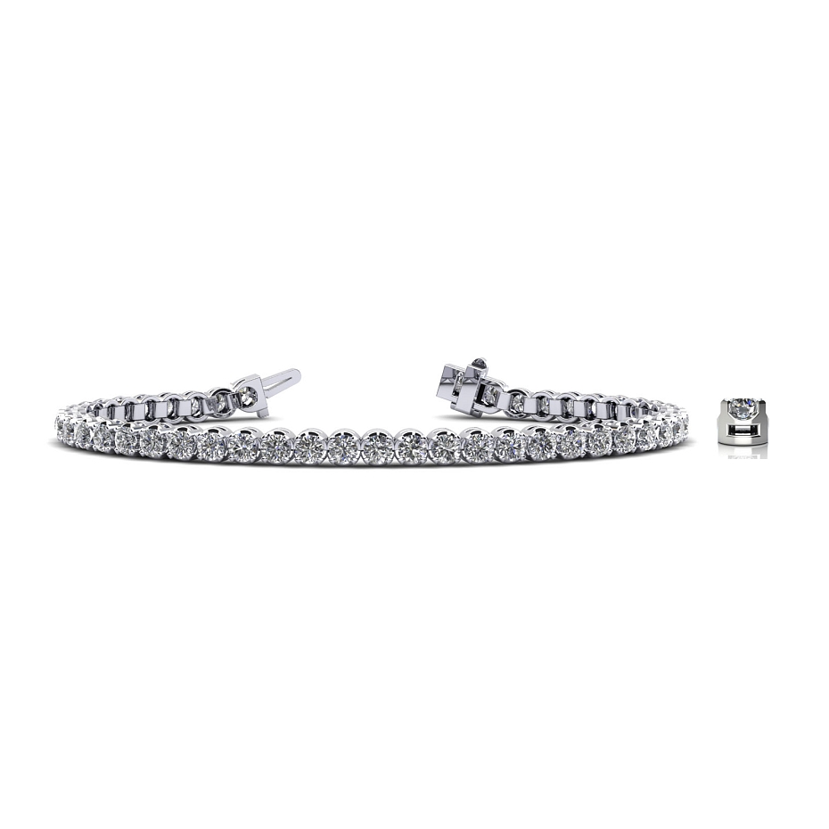 picture 14K White Gold U Tennis Bracelet 5 CTW...