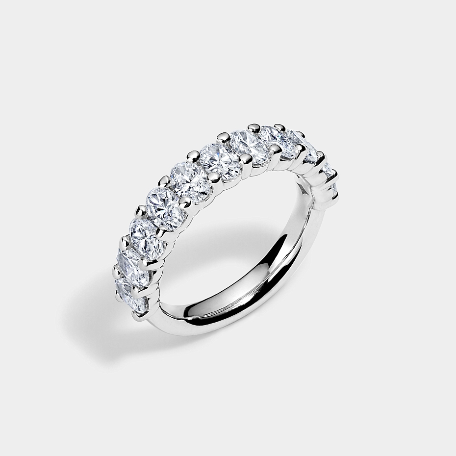 picture 14K White Gold Oval Anniversary Ring 2 CTW…