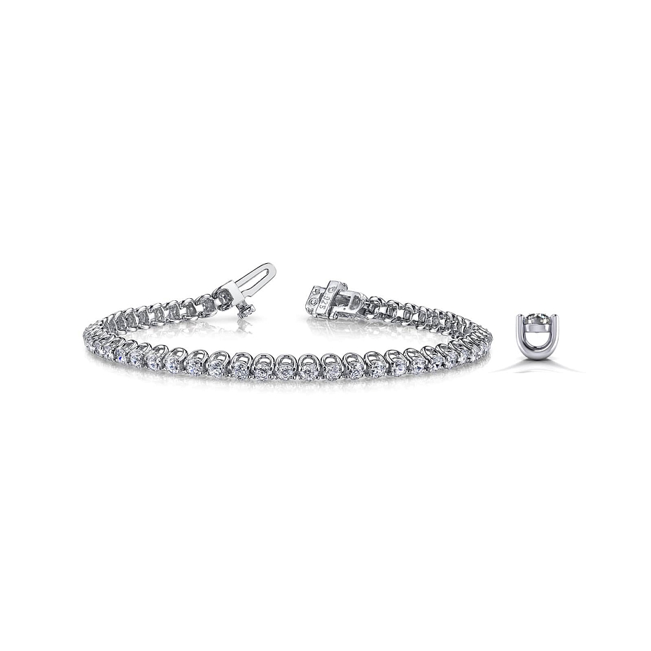picture 14K White Gold Scoop Tennis Bracelet 8 CTW...
