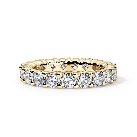 14K Yellow Gold Round Shared Eternity Ring 2 CTW…