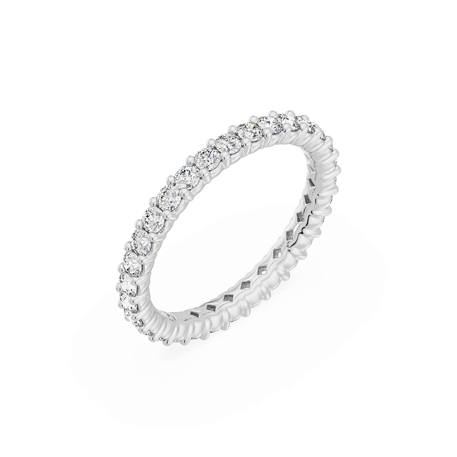 picture 14K White Gold Round S Eternity Ring 2 CTW…