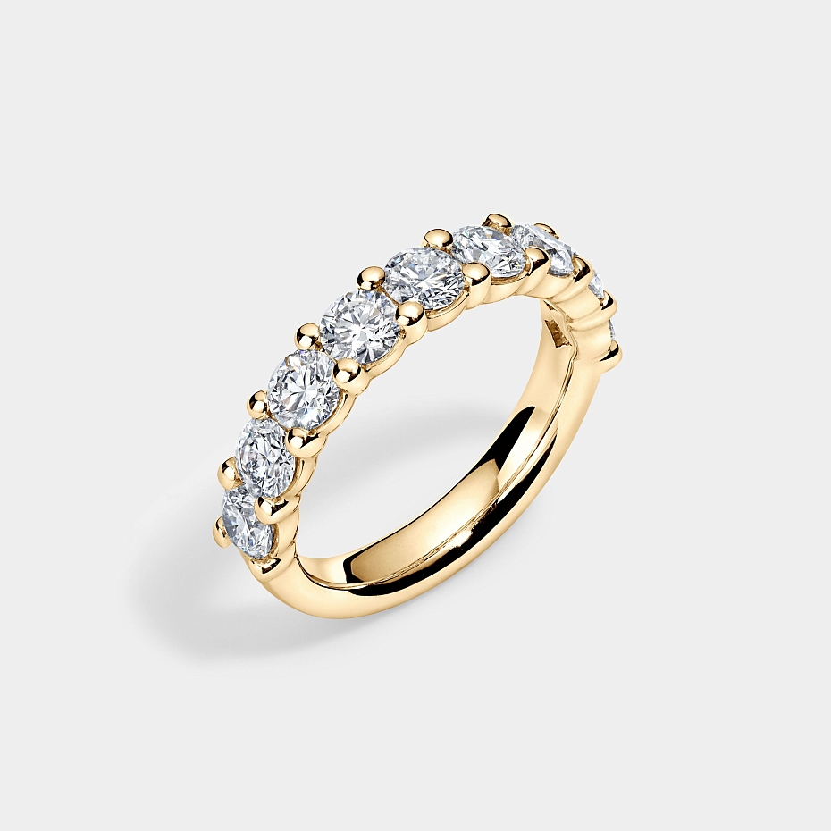 picture 14K Yellow Gold S Round Anniversary Ring 2 CTW…