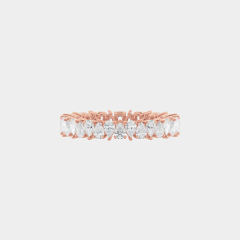 picture 14K Rose Gold Pear Eternity Ring  1.75 CTW