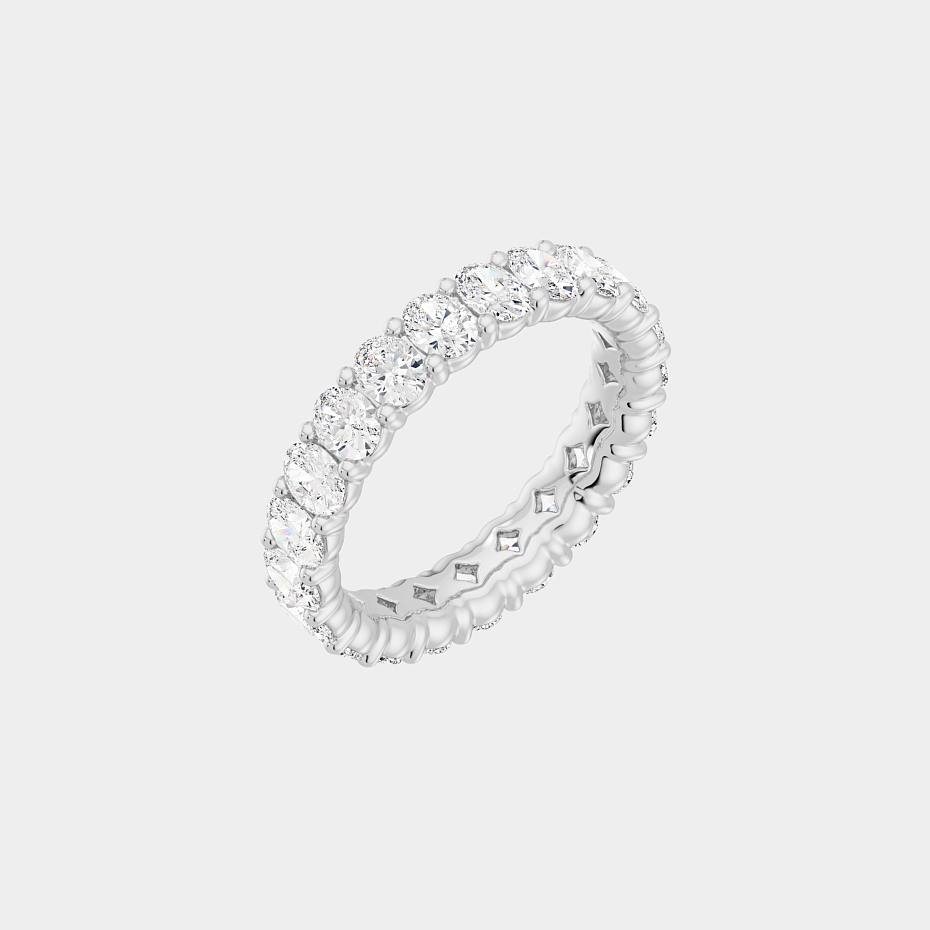 picture 14K White Gold Oval S Eternity Ring 2.5 CTW…