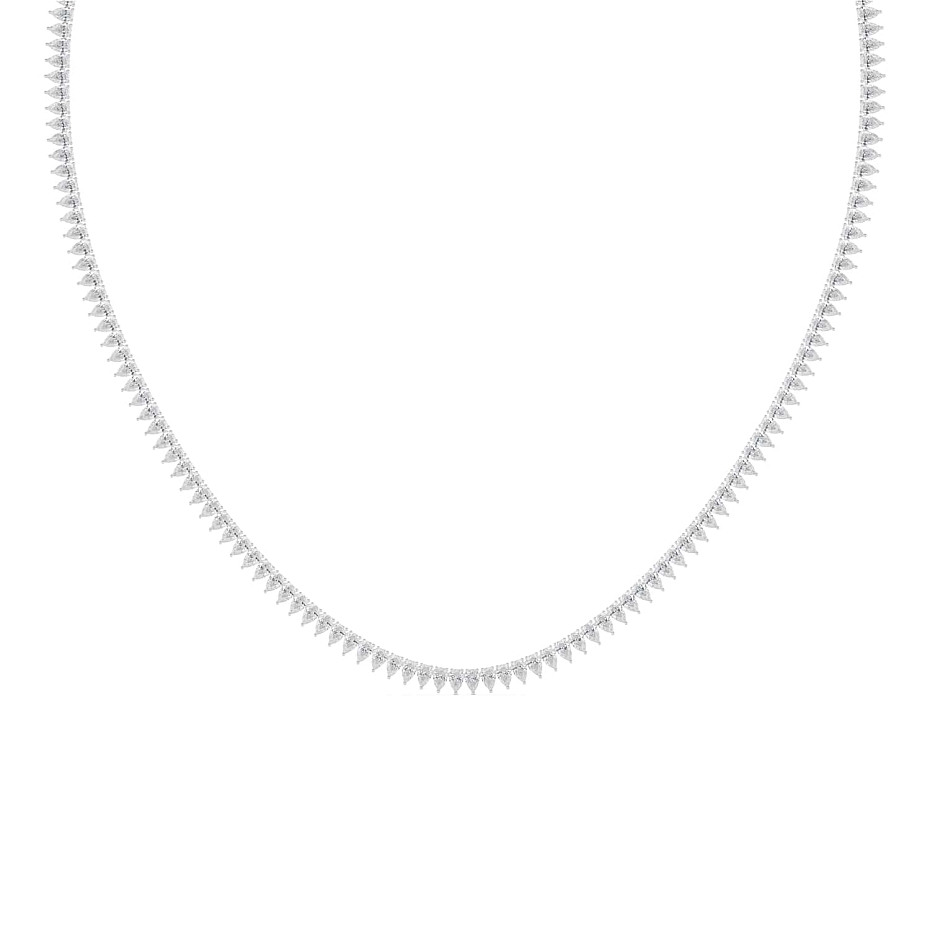 picture 14k White Gold Pear Tennis Necklace 13 CTW