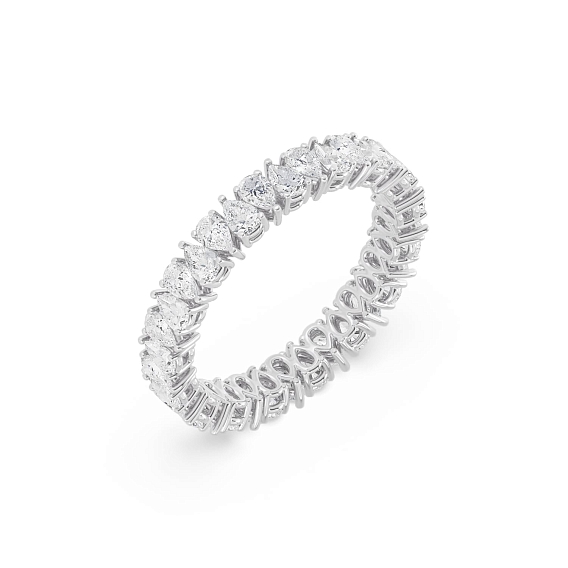 14K White Gold Pear Eternity Ring  1.75 CTW