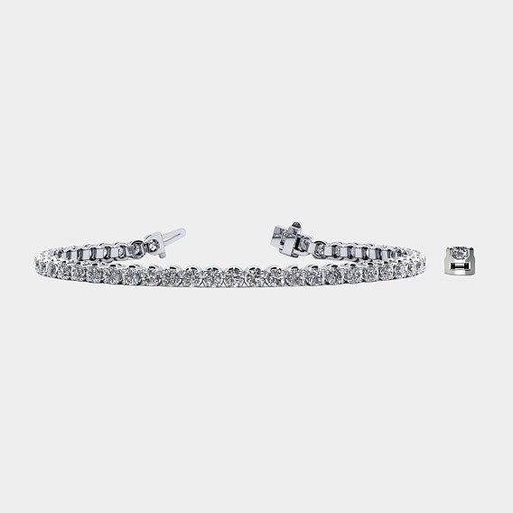 14K White Gold U Tennis Bracelet 5 CTW...