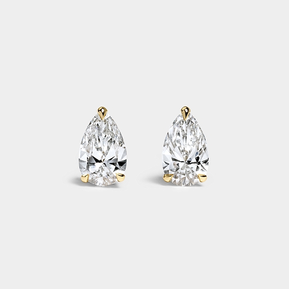 14K Yellow Gold Pear Studs 9 CTW