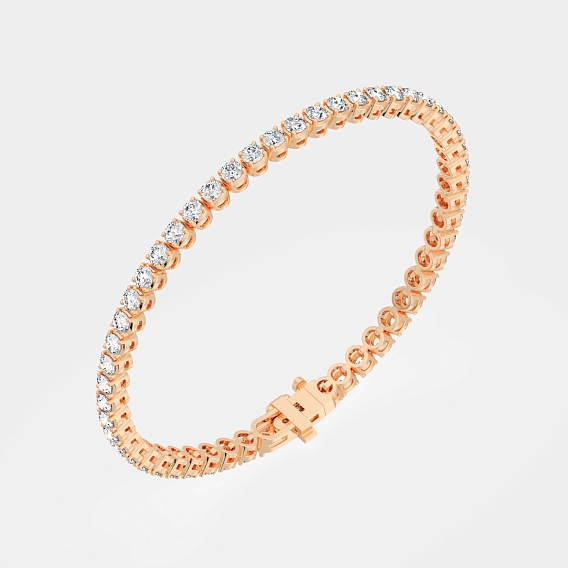 14K R Gold 4-Prong Round Tennis Bracelet 5 CTW