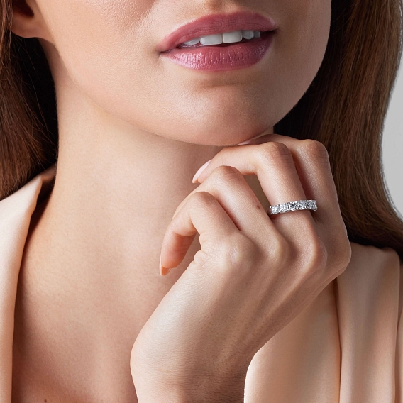 14K White Gold Round U Anniversary Ring 2 CTW…