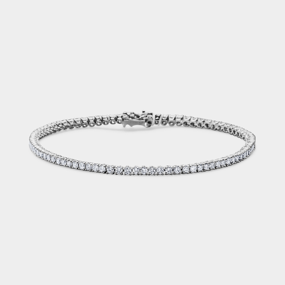 picture 14K White Gold Classic Tennis Bracelet 3 CTW