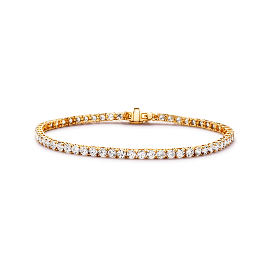 picture 14K Yellow Gold Classic Tennis Bracelet (5 CTW...