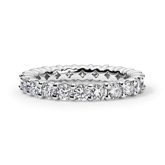 14K White Gold Round Split Eternity Ring 2 CTW…