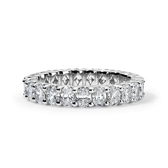 14K White Gold U Oval Eternity Ring 2.5 CTW…