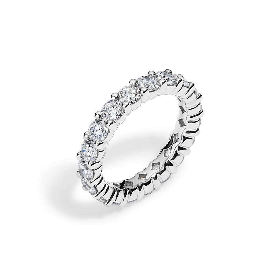 picture 14K White Gold Round S Eternity Ring 2 CTW…
