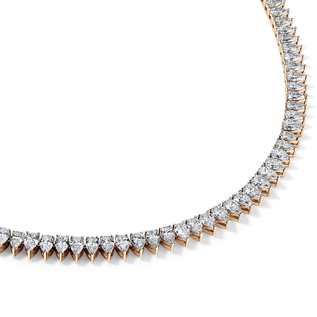 picture 14k Rose Gold Pear Tennis Necklace (13 CTW) – Setepai