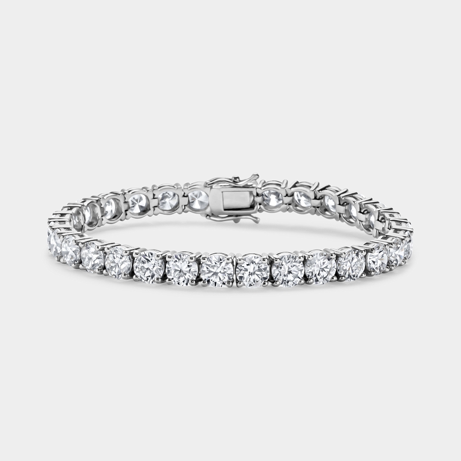 picture 14K White Gold Classic Tennis Bracelet 20 CTW