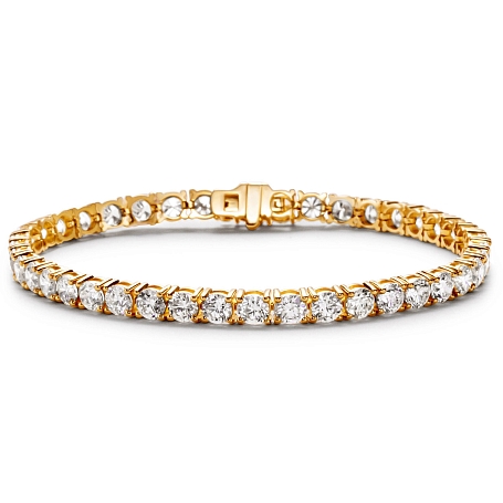 picture 14K Yellow Gold Classic Tennis Bracelet (10 CTW... – Setepai