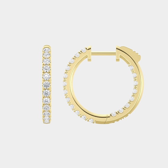 14K Yellow Gold Round Hoops 3 CTW…