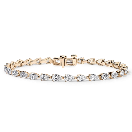 picture 14K Rose Gold Pear Tennis Bracelet (7 CTW... – Setepai